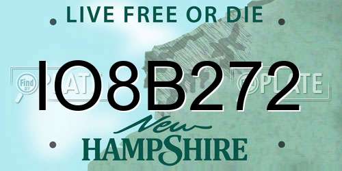 IO8B272 New Hampshire License Plate