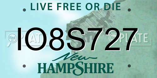IO8S727 New Hampshire License Plate