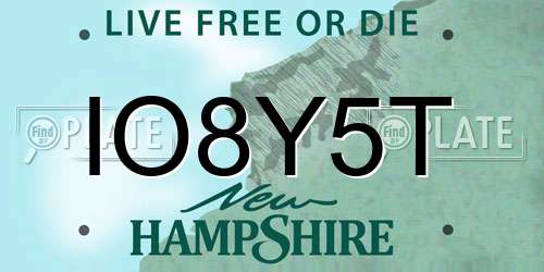 IO8Y5T New Hampshire License Plate