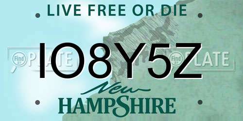 IO8Y5Z New Hampshire License Plate
