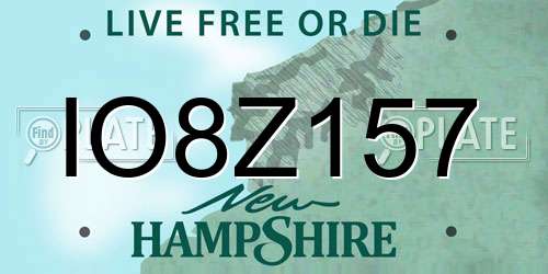 IO8Z157 New Hampshire License Plate