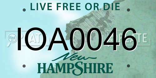 IOA0046 New Hampshire License Plate