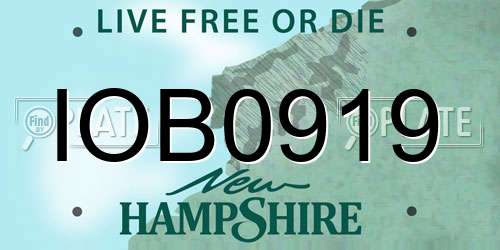 IOB0919 New Hampshire License Plate