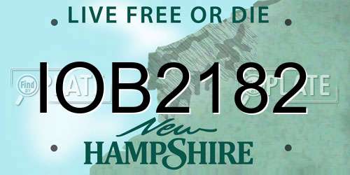 IOB2182 New Hampshire License Plate