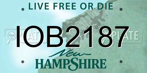 IOB2187 New Hampshire License Plate