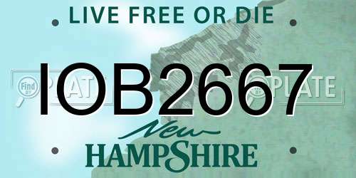 IOB2667 New Hampshire License Plate