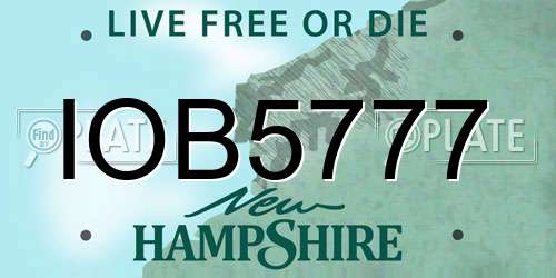 IOB5777 New Hampshire License Plate