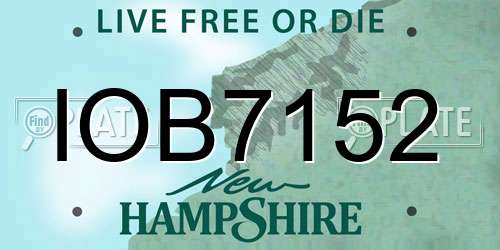 IOB7152 New Hampshire License Plate