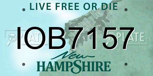 IOB7157 New Hampshire License Plate