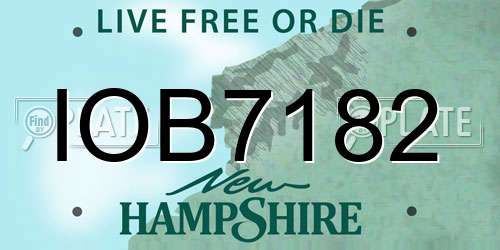 IOB7182 New Hampshire License Plate