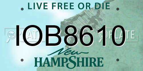 IOB8610 New Hampshire License Plate