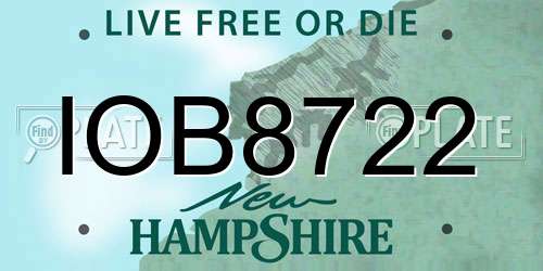 IOB8722 New Hampshire License Plate