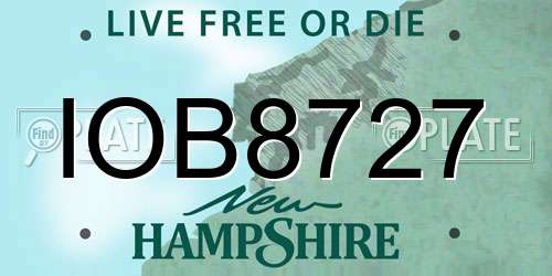 IOB8727 New Hampshire License Plate