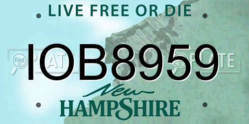 IOB8959 New Hampshire License Plate