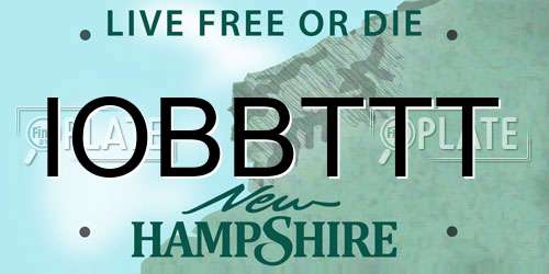 IOBBTTT New Hampshire License Plate