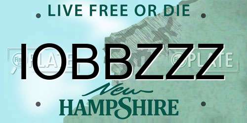 IOBBZZZ New Hampshire License Plate