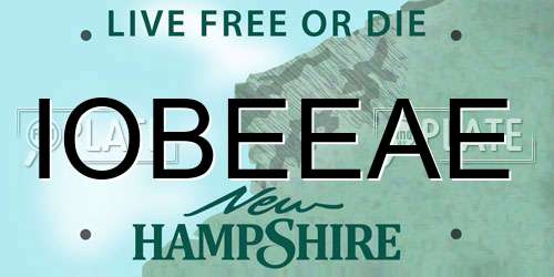 IOBEEAE New Hampshire License Plate