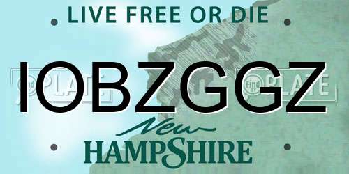 IOBZGGZ New Hampshire License Plate