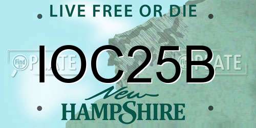 IOC25B New Hampshire License Plate