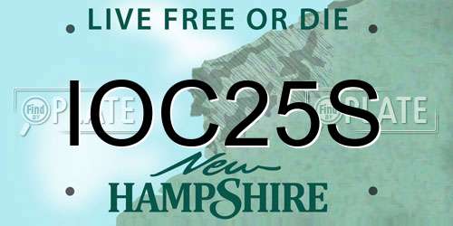 IOC25S New Hampshire License Plate