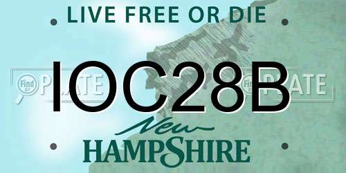 IOC28B New Hampshire License Plate