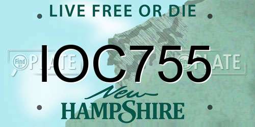 IOC755 New Hampshire License Plate
