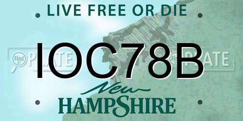IOC78B New Hampshire License Plate