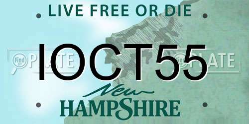 IOCT55 New Hampshire License Plate