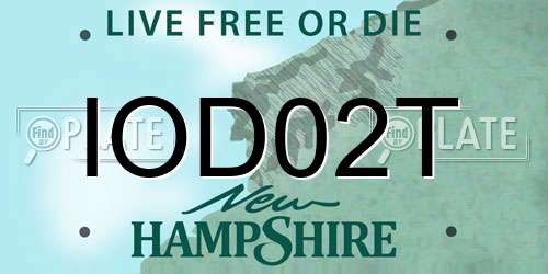 IOD02T New Hampshire License Plate