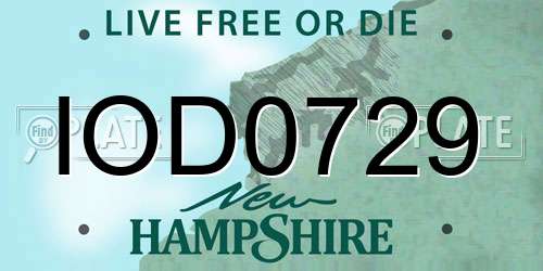 IOD0729 New Hampshire License Plate
