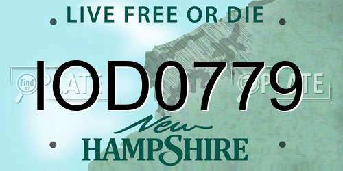 IOD0779 New Hampshire License Plate