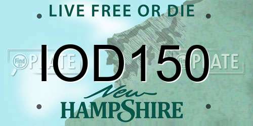 IOD150 New Hampshire License Plate