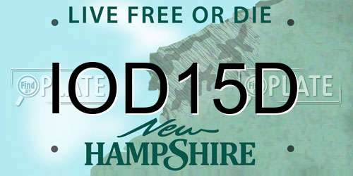 IOD15D New Hampshire License Plate