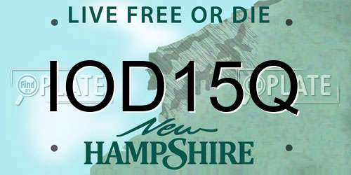 IOD15Q New Hampshire License Plate