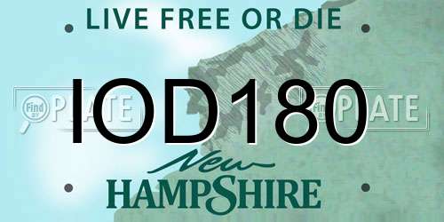 IOD180 New Hampshire License Plate