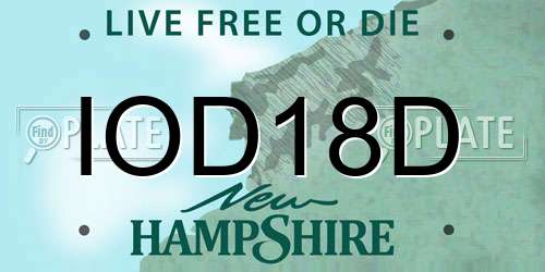 IOD18D New Hampshire License Plate