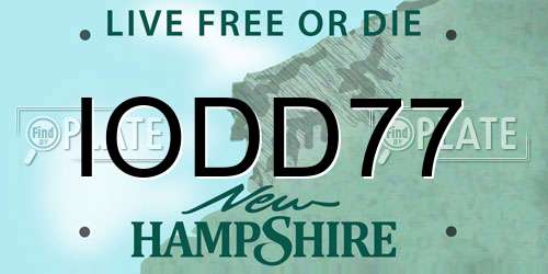 IODD77 New Hampshire License Plate