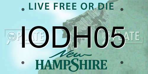 IODH05 New Hampshire License Plate
