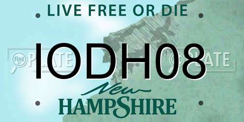 IODH08 New Hampshire License Plate