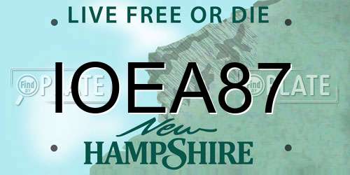IOEA87 New Hampshire License Plate