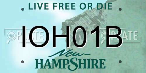 IOH01B New Hampshire License Plate