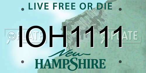 IOH1111 New Hampshire License Plate