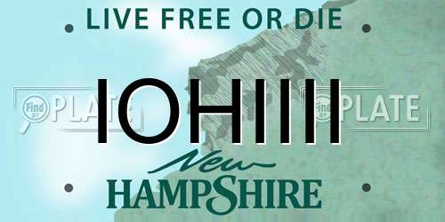 IOHIIII New Hampshire License Plate
