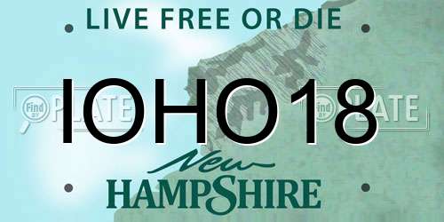 IOHO18 New Hampshire License Plate