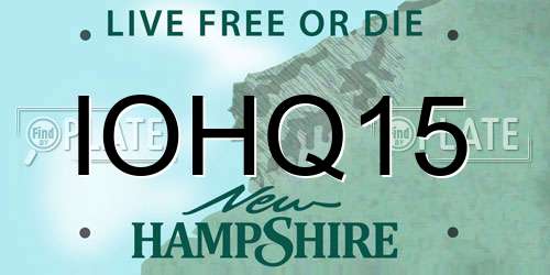 IOHQ15 New Hampshire License Plate