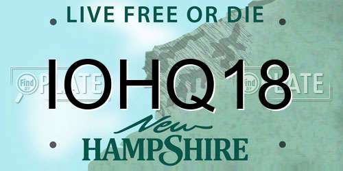 IOHQ18 New Hampshire License Plate