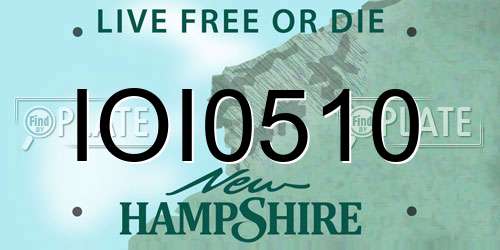 IOI0510 New Hampshire License Plate