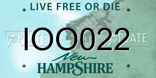 IOO022 New Hampshire License Plate