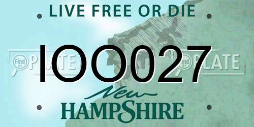 IOO027 New Hampshire License Plate