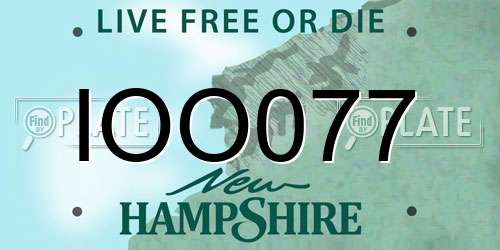 IOO077 New Hampshire License Plate